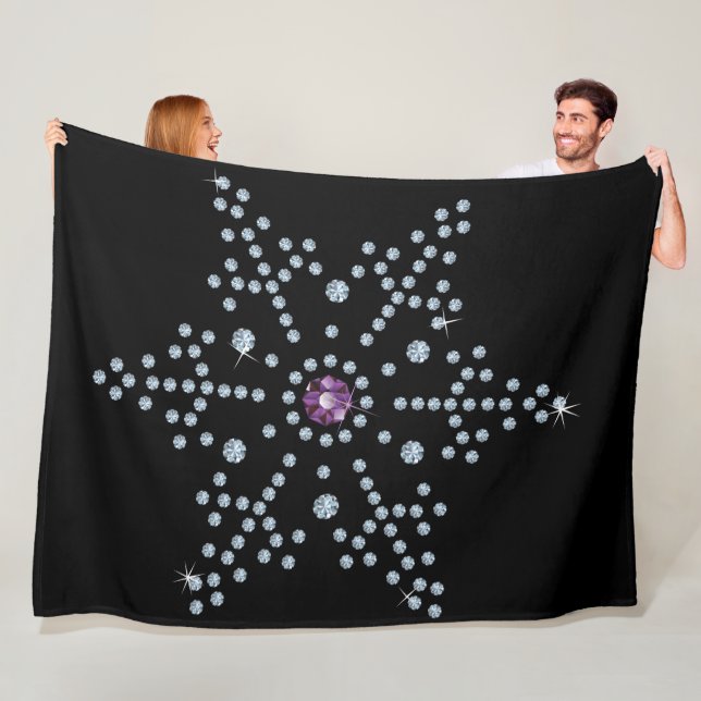 Rhinestone Snowflake Diamonds Fleece Blanket (In Situ)