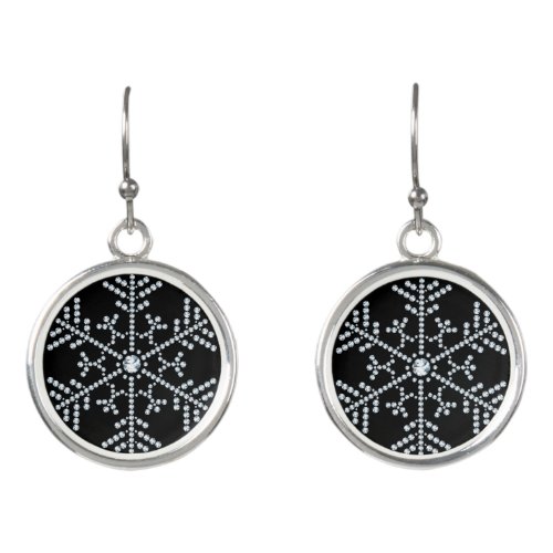 Rhinestone Snowflake Earrings _  Crystal Snowflake