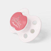 Rhinestone Tiara Graphic Baby Pacifier (rose pink) (Front Right)