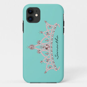 Rhinestone Tiara iPhone 5 Case-Mate Case (aqua)