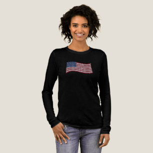 Rhinestone US Flag Illustration – Patriotic Tri-Blend Shirt