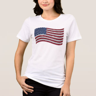 Rhinestone US Flag Illustration – Patriotic Tri-Blend Shirt