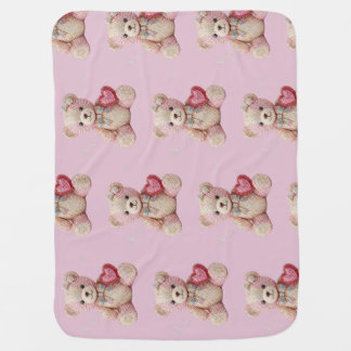 Rhinestone Valentine Bear  Baby Blanket