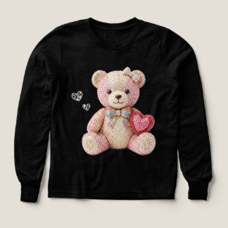 Rhinestone Valentine Bear  Tri-Blend Shirts
