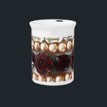 Rhinestones and pearls - vintage jewelry drink pitcher<br><div class="desc">antique rhinestones and pearls</div>