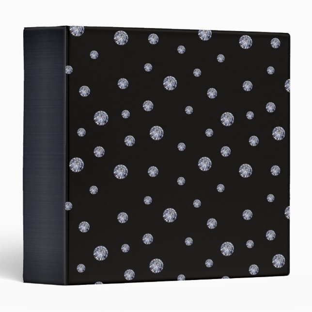 Rhinestones on black 3 ring binder (Front/Spine)