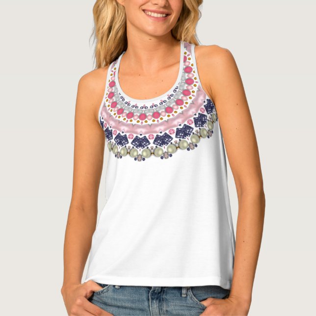 Rhinestones, sequins, confetti tank top (Front)