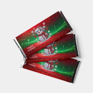 Rhinestones Snowman Holiday Hershey Bar Favors