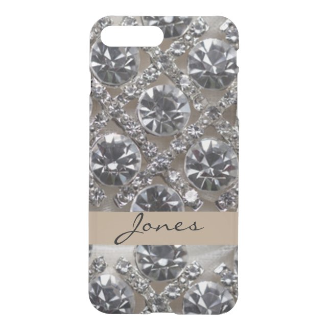 Rhinestones White Diamonds With Typography Uncommon iPhone Case (Back)
