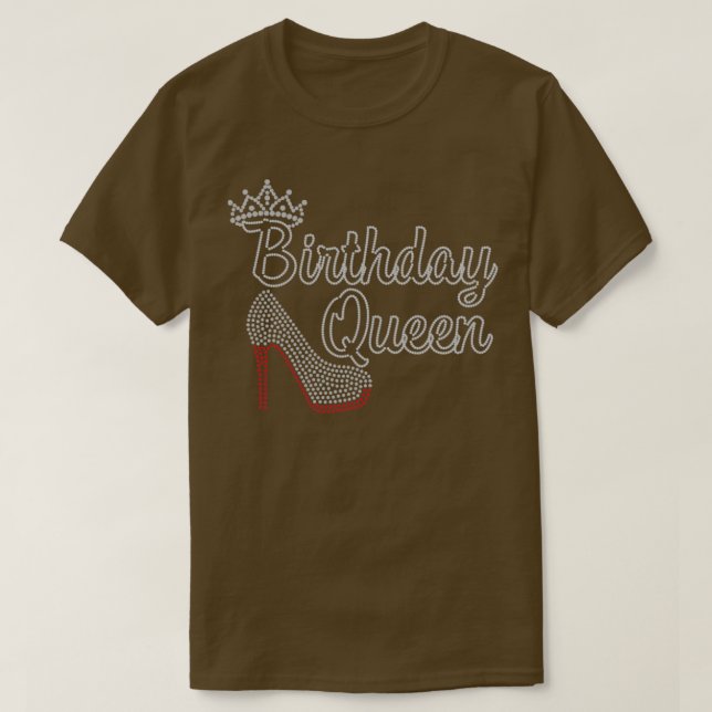 RhinestoneSash Birthday Queen T-Shirt (Design Front)