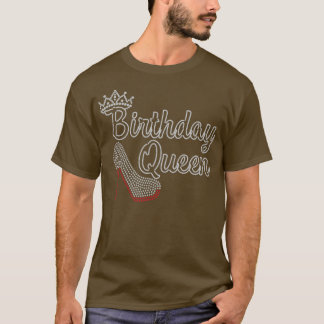 RhinestoneSash Birthday Queen T-Shirt