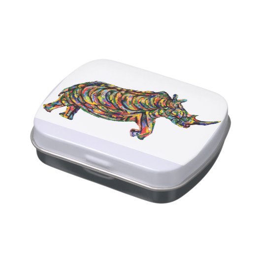 Rhino Abstract Jelly Belly Candy Tin (Side)