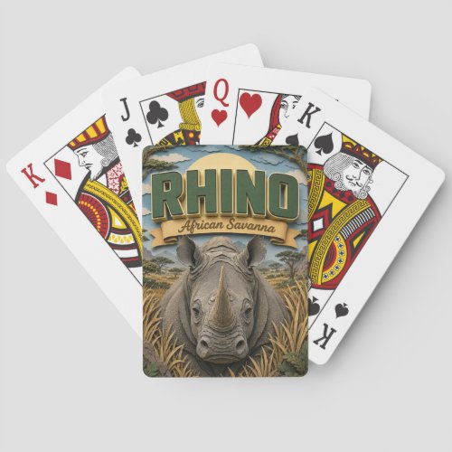 Rhino African Savanna POPCUT Poker Cards