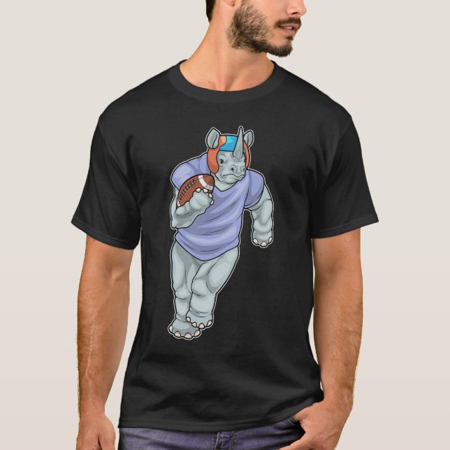 Rhino American Football Sports T-Shirt (Front)