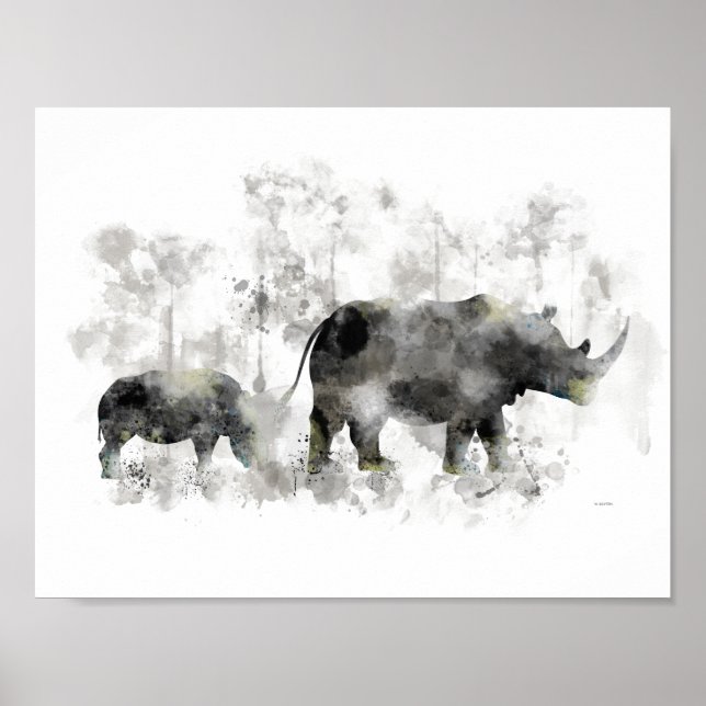 RHINO AND BABY POSTER (Front)