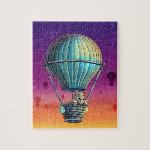 Rhino and Hot Air Balloon Jigsaw Puzzle