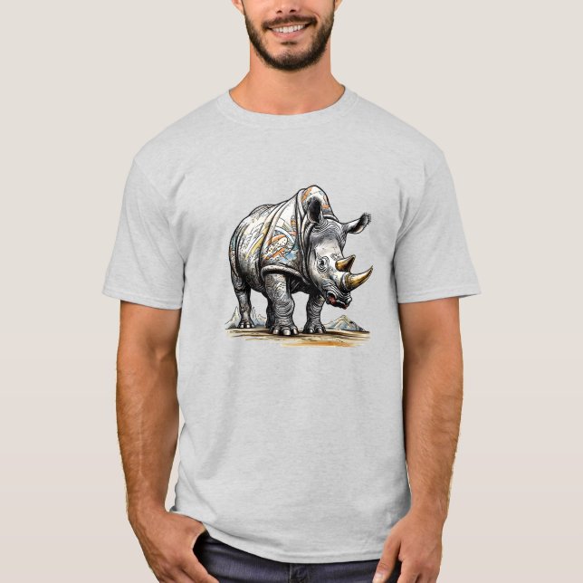 Rhino Art Work for T-Shirt Vector Printing (Front)