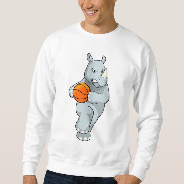 Rhino as Basketball player with Basketball Sweatshirt (Front)