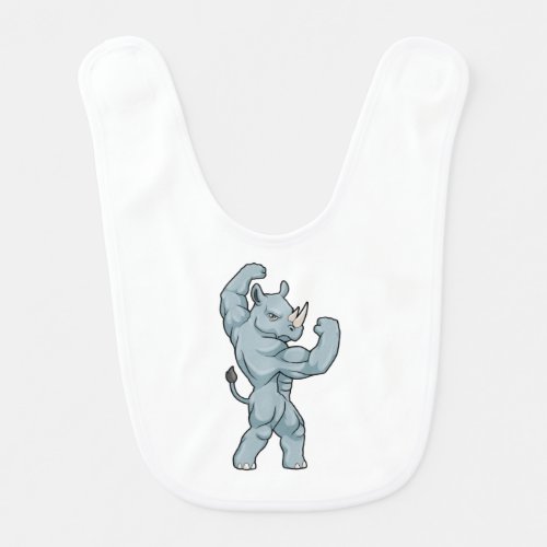 Rhino as Bodybuilder extreme Baby Bib