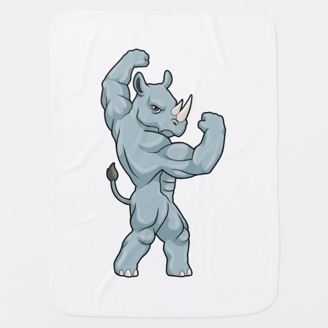 Rhino as Bodybuilder extreme Baby Blanket (Front)