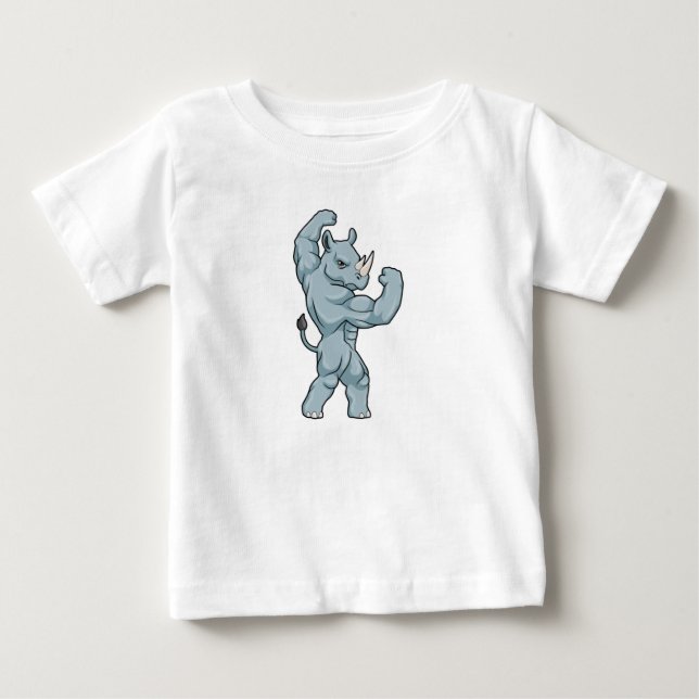 Rhino as Bodybuilder extreme Baby T-Shirt (Front)