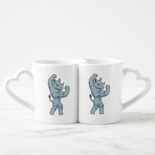 Rhino as Bodybuilder extreme Coffee Mug Set