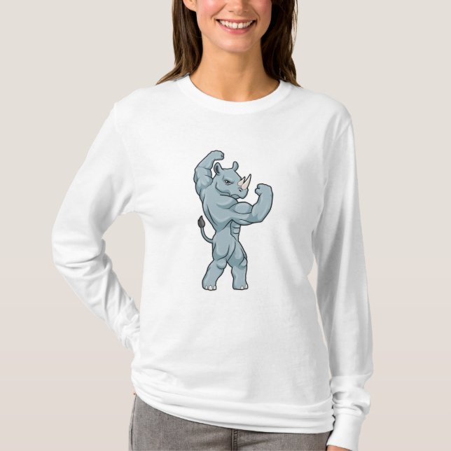 Rhino as Bodybuilder extreme T-Shirt (Front)