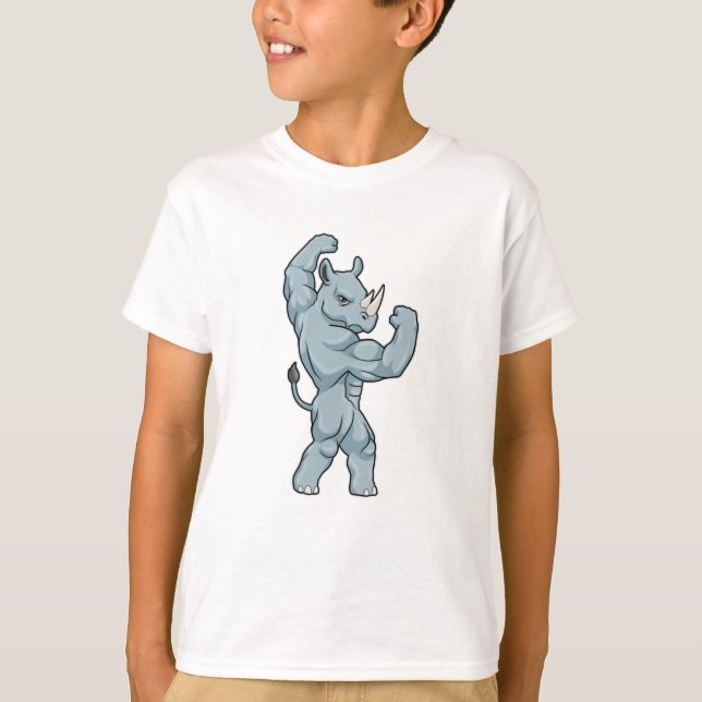 Rhino as Bodybuilder extreme T-Shirt (Front)