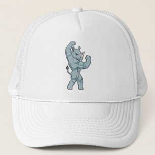 Rhino as Bodybuilder extreme Trucker Hat