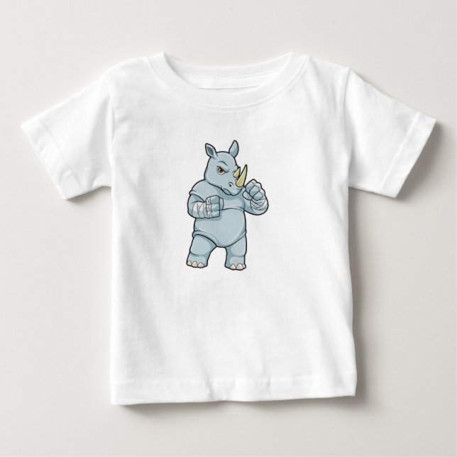 Rhino as Boxer at Boxing Baby T-Shirt (Front)