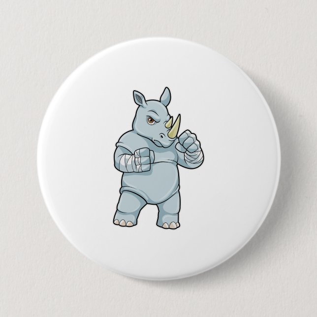 Rhino as Boxer at Boxing Button (Front)