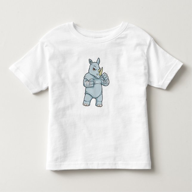 Rhino as Boxer at Boxing Toddler T-shirt (Front)