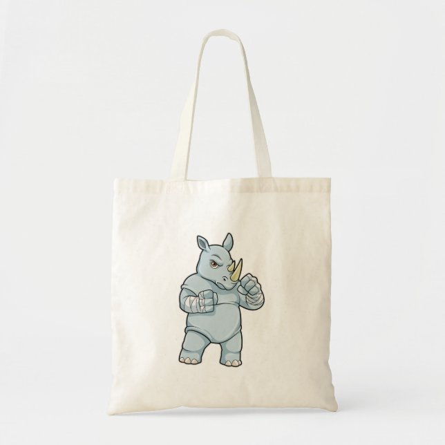 Rhino as Boxer at Boxing Tote Bag (Front)