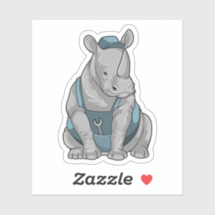 Rhino as Craftsman with Wrench Sticker