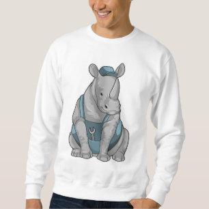 Rhino as Craftsman with Wrench Sweatshirt