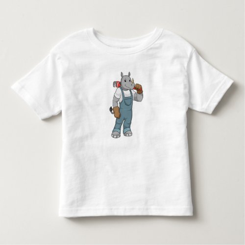 Rhino as Handyman with Water pump pliers Toddler T_shirt