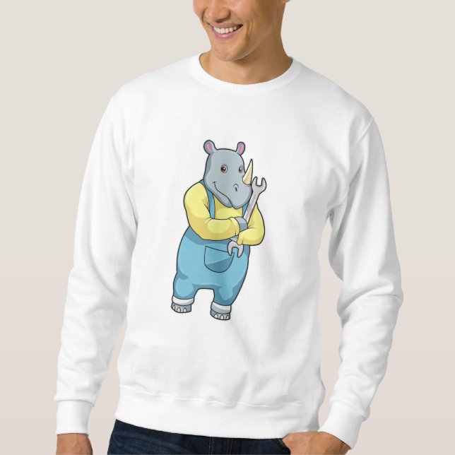 Rhino as Mechanic with Wrench Sweatshirt (Front)