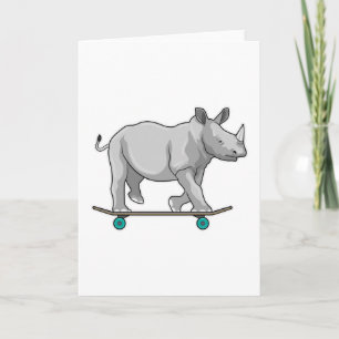 Rhino as Skater with Skateboard Card
