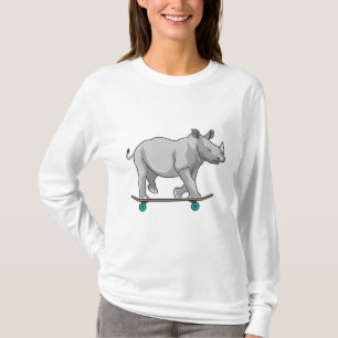 Rhino as Skater with Skateboard T-Shirt