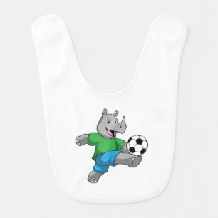 Rhino as Soccer player with Soccer Baby Bib