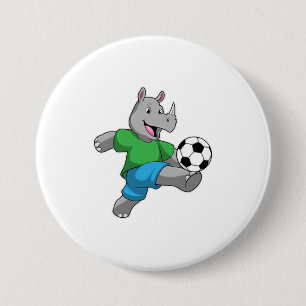 Rhino as Soccer player with Soccer Button