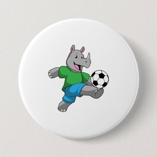 Rhino as Soccer player with Soccer Button (Front)