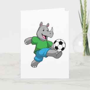 Rhino as Soccer player with Soccer Card