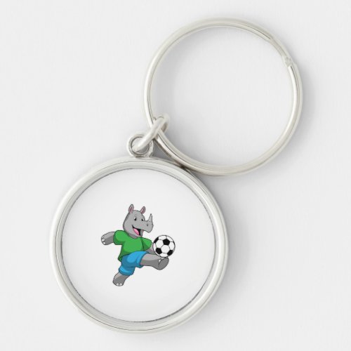 Rhino as Soccer player with Soccer Keychain