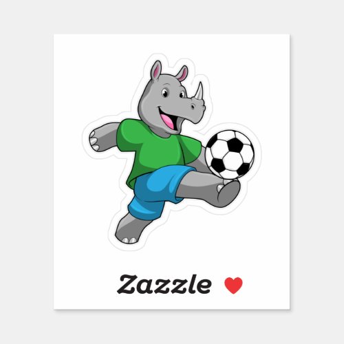 Rhino as Soccer player with Soccer Sticker