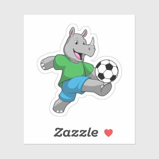 Rhino as Soccer player with Soccer Sticker (Sheet)