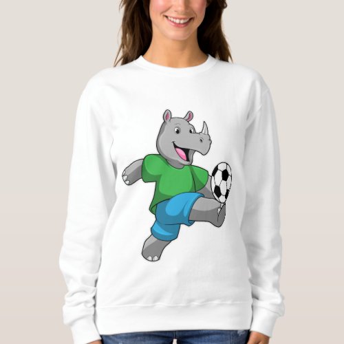 Rhino as Soccer player with Soccer Sweatshirt