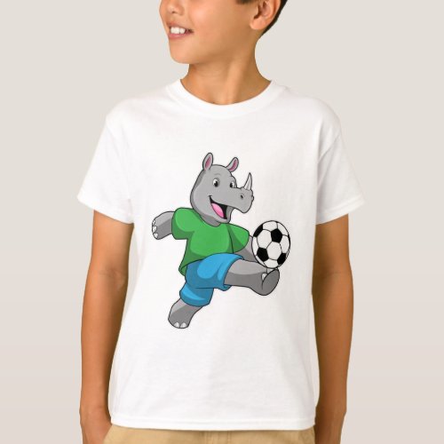 Rhino as Soccer player with Soccer T_Shirt