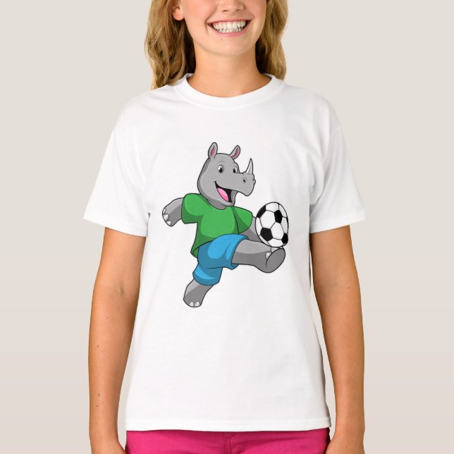 Rhino as Soccer player with Soccer T-Shirt (Front)