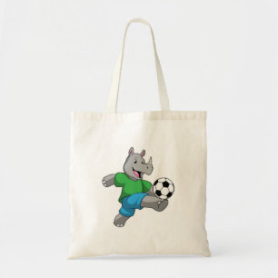 Rhino as Soccer player with Soccer Tote Bag